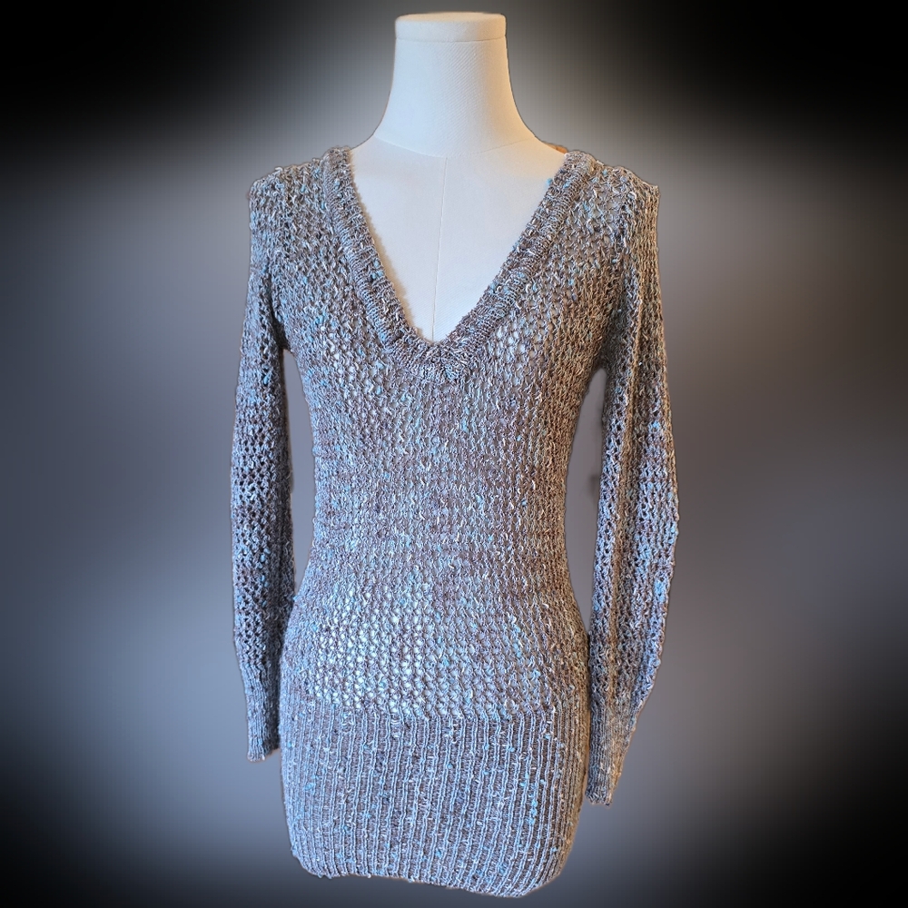 Charlotte Russe Metallic V-Neck Sweater